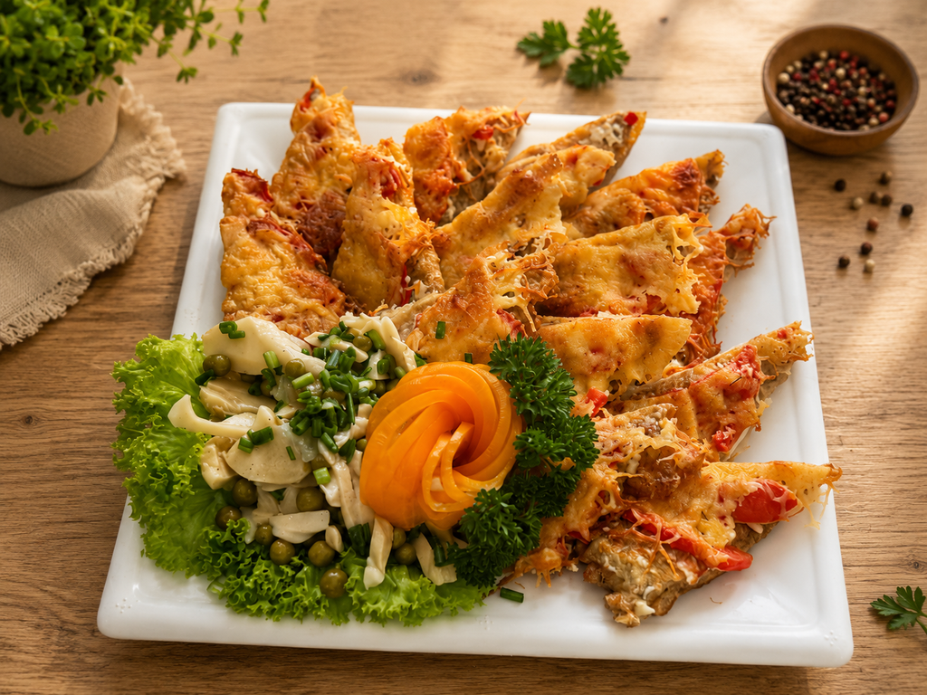 Pește Francez cu Salată de Ciuperci